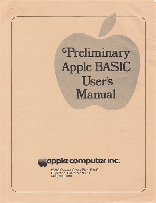 Apple-1 tan Preliminary Basic Manual